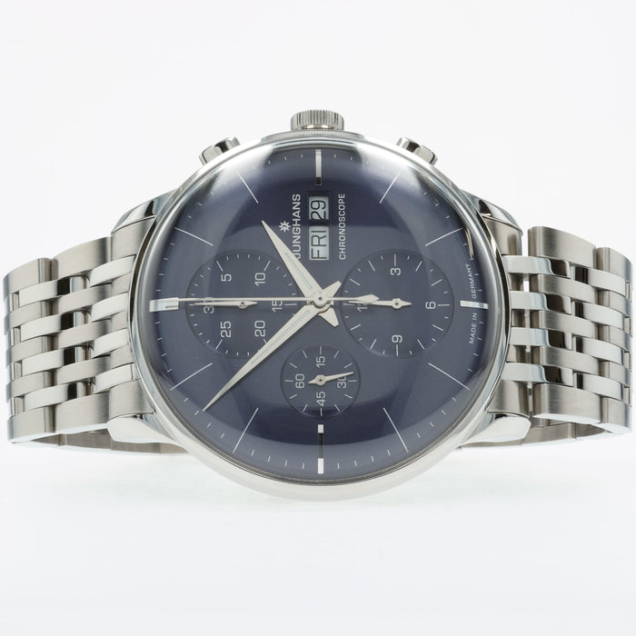 Junghans Meister Chronoscope Blue Dial Stainless Steel 027/4528.45
