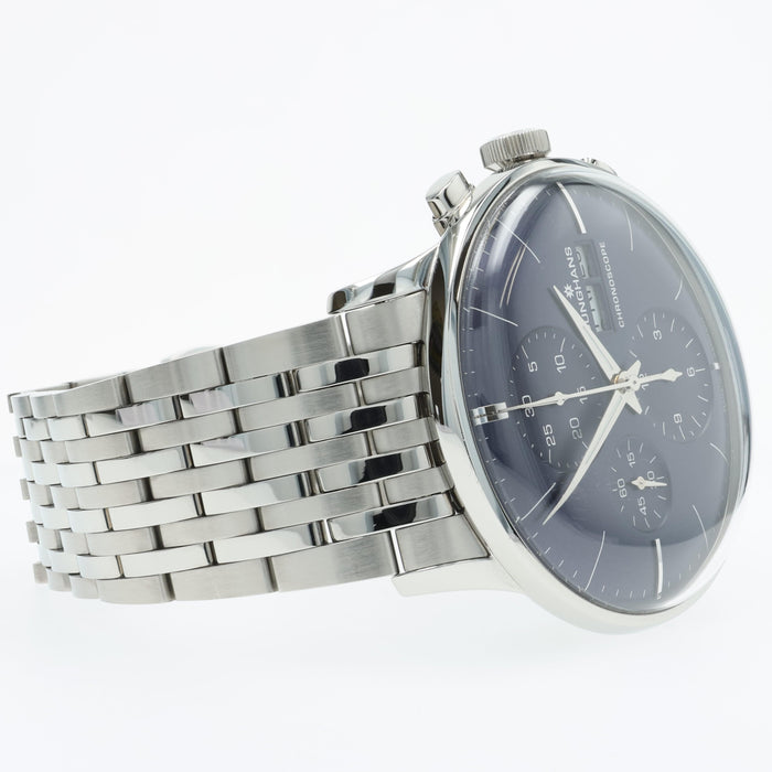 Junghans Meister Chronoscope Blue Dial Stainless Steel 027/4528.45