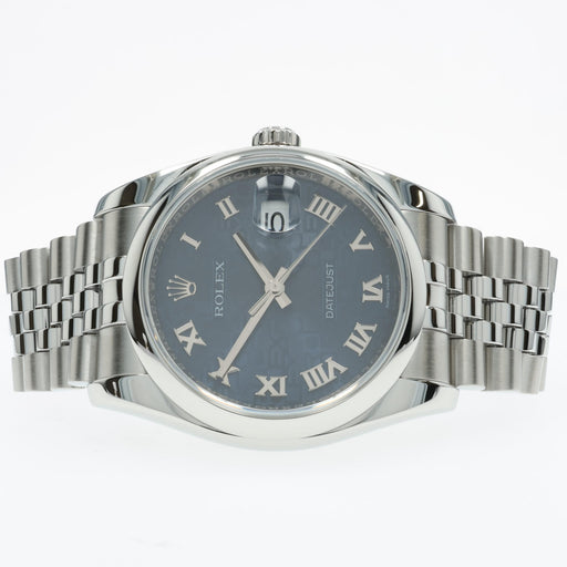 Rolex Datejust 36mm Blue Anniversary Dial Jubilee Stainless Steel 116200