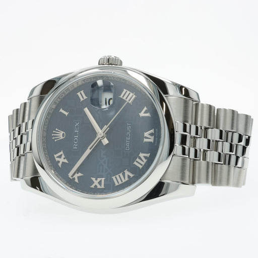 Rolex Datejust 36mm Blue Anniversary Dial Jubilee Stainless Steel 116200