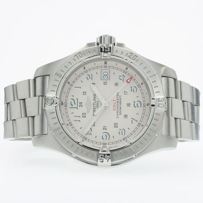 Breitling Colt Silver Dial Quartz 41mm Stainless Steel Automatic A74380