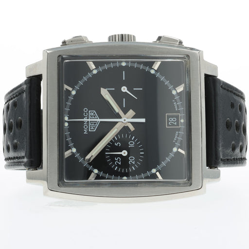 Tag Heuer Monaco Black Dial 38mm Automatic Chronograph Stainless Steel CS2110