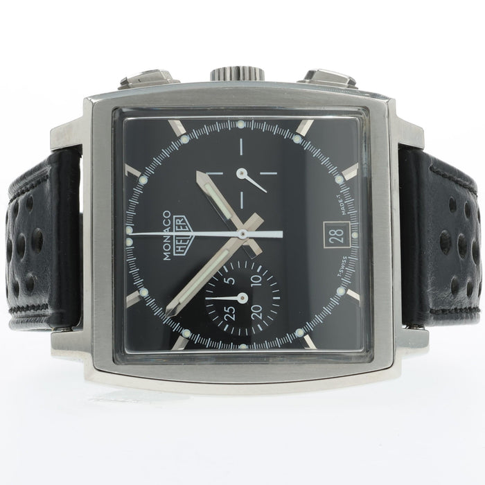 Tag Heuer Monaco Black Dial 38mm Automatic Chronograph Stainless Steel CS2110