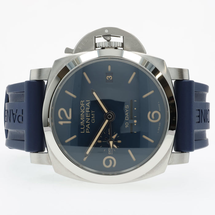 Panerai Luminor Marina GMT Blue Dial 10 Days 44mm Stainless Steel PAM00986