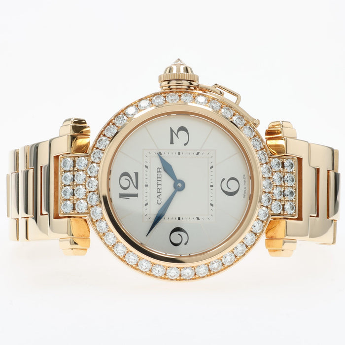 Cartier Pasha Solid 18kt Yellow Gold Factory Diamond Bezel WJ11945G 2811