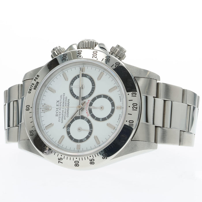 Rolex Daytona Zenith White Dial Inverted 6 Chronograph Stainless Steel 16520