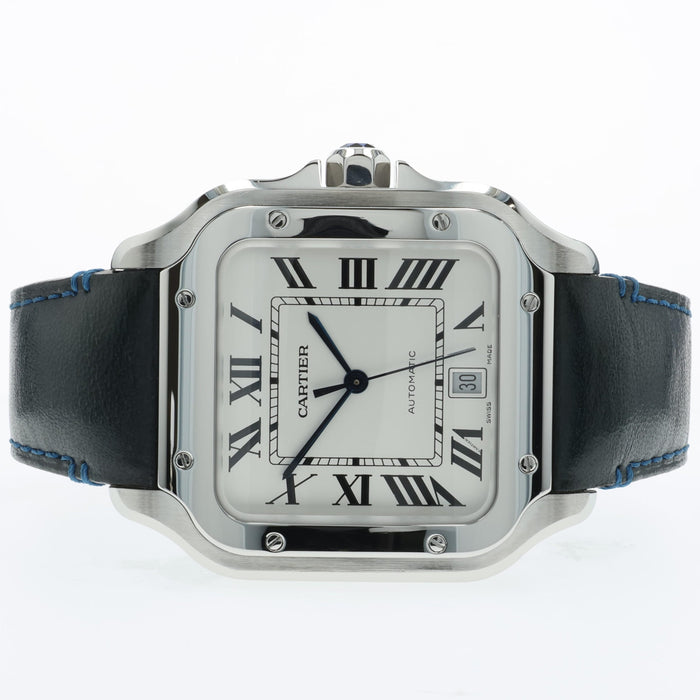 Cartier Santos XL Blue Strap Stainless Steel 39mm Automatic WSSA0018-4072