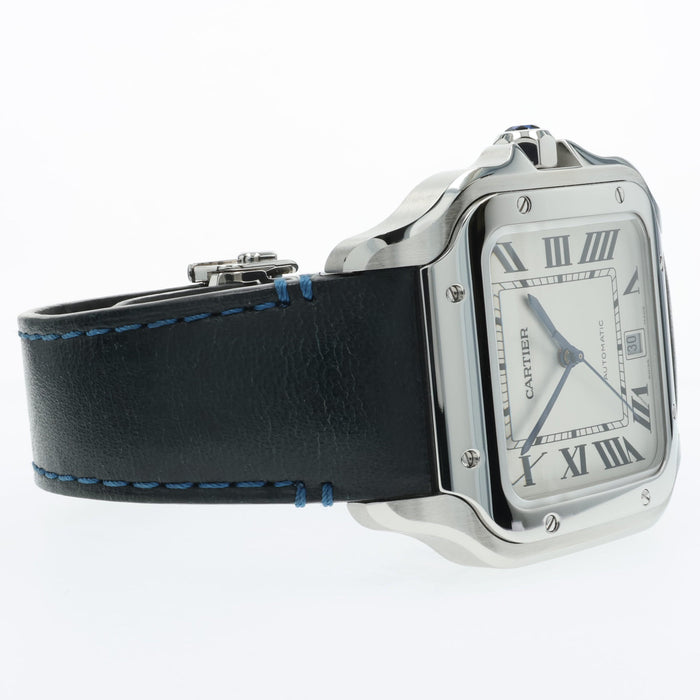 Cartier Santos XL Blue Strap Stainless Steel 39mm Automatic WSSA0018-4072