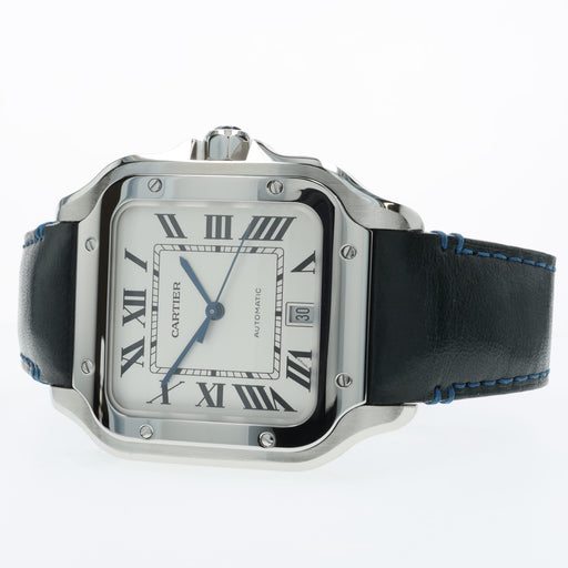 Cartier Santos XL Blue Strap Stainless Steel 39mm Automatic WSSA0018-4072
