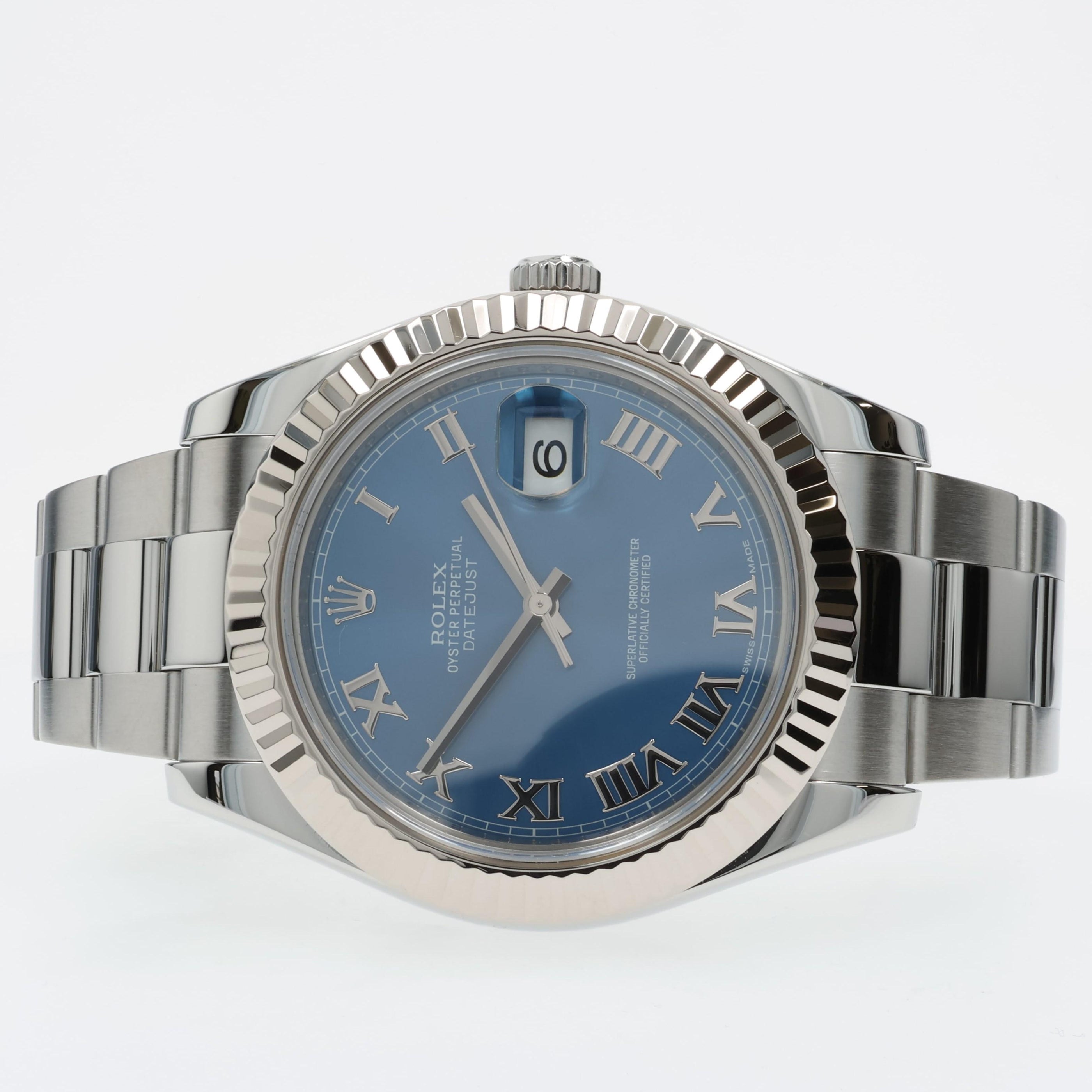 Rolex Datejust II Blue Roman Numeral Dial 41mm Automatic Stainless Ste