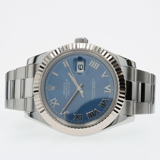 Rolex Datejust II Blue Roman Numeral Dial 41mm Automatic Stainless Steel 116334