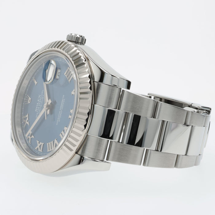 Rolex Datejust II Blue Roman Numeral Dial 41mm Automatic Stainless Steel 116334