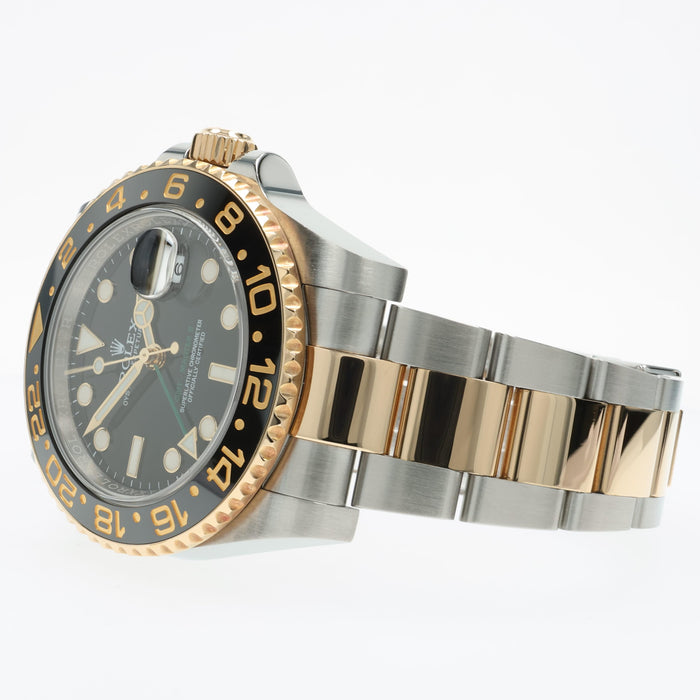 Rolex GMT-Master II Black Dial Yellow Gold and Stainless Steel Oyster 116713LN
