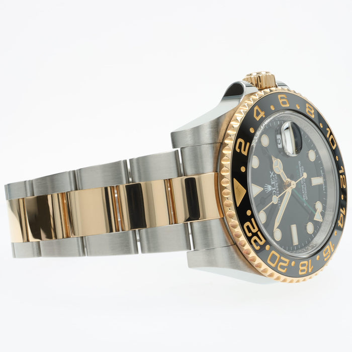 Rolex GMT-Master II Black Dial Yellow Gold and Stainless Steel Oyster 116713LN