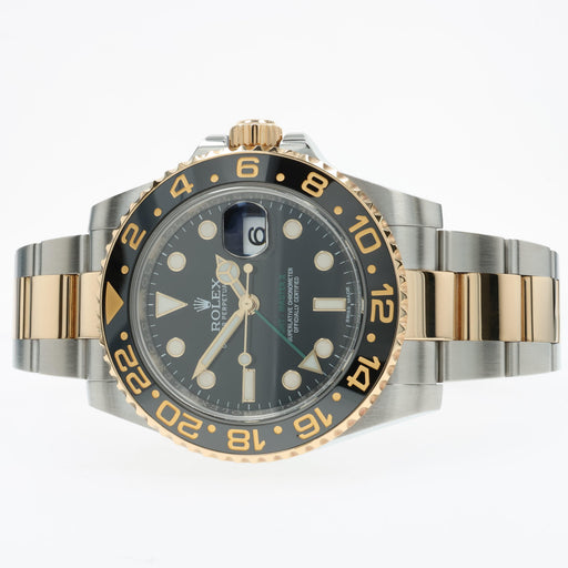 Rolex GMT-Master II Black Dial Yellow Gold and Stainless Steel Oyster 116713LN