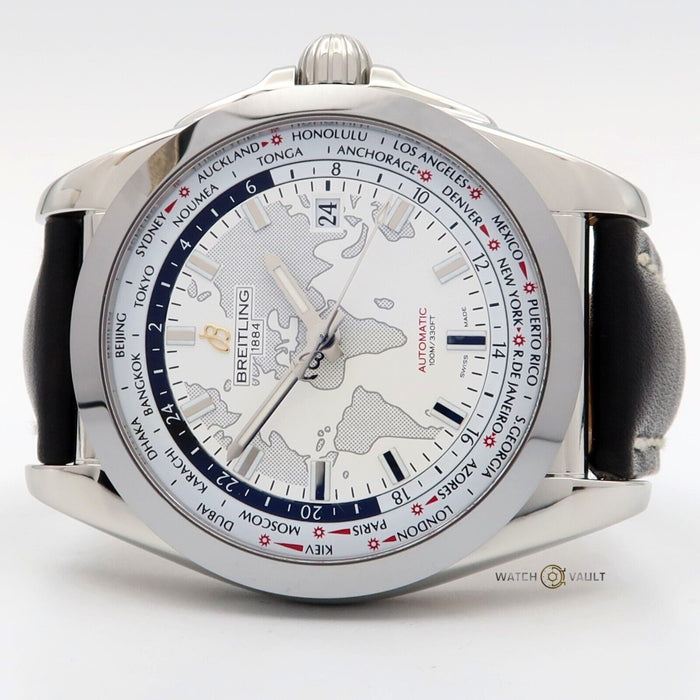 Breitling Galactic Unitime Worldtime 44MM White Dial Automatic Steel WB3510