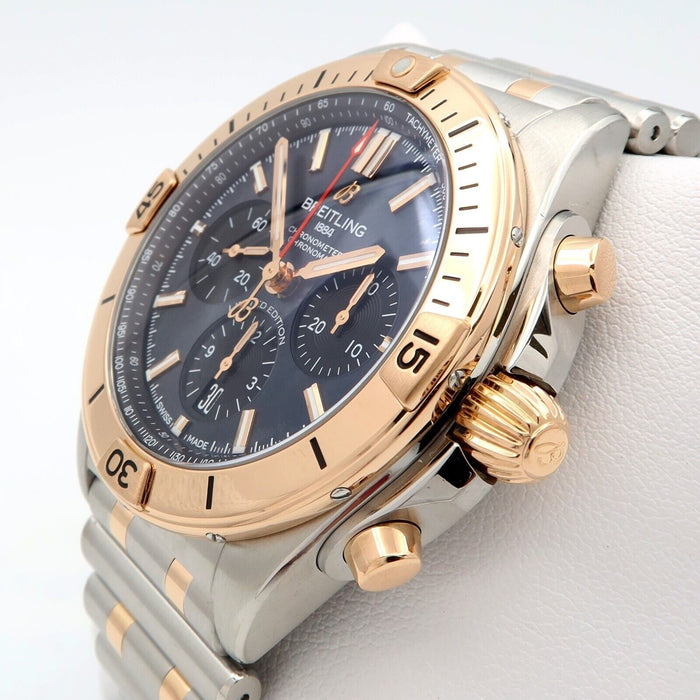 Breitling Chronomat B01 18kt Rose Gold & Steel MOP Dial Limited Edition UB0134