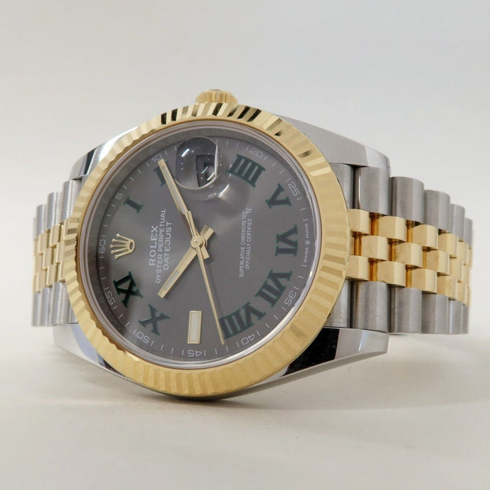 Rolex Datejust 41 18kt Yellow Gold & Steel Grey Wimbledon Dial Automatic 126333