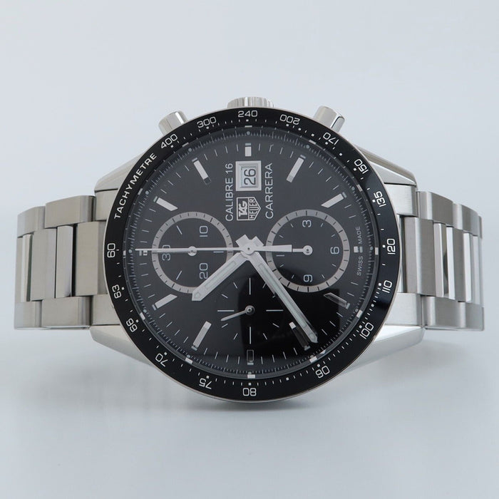 TAG Heuer Carrera Calibre 16 Black Dial 41MM Stainless Steel Automatic CV201AJ