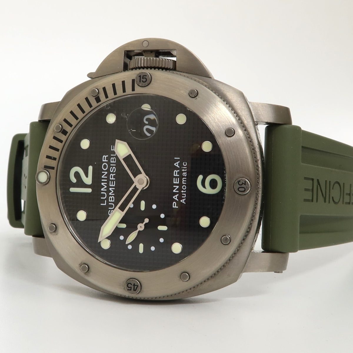 Panerai Luminor Submersible Titanium Automatic Black Dial 44MM Green P