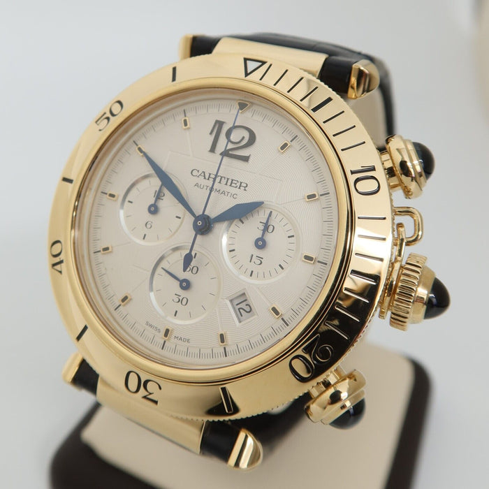 Cartier Pasha 18kt Yellow Gold Chronograph Silver Dial 41MM Automatic WGPA0017