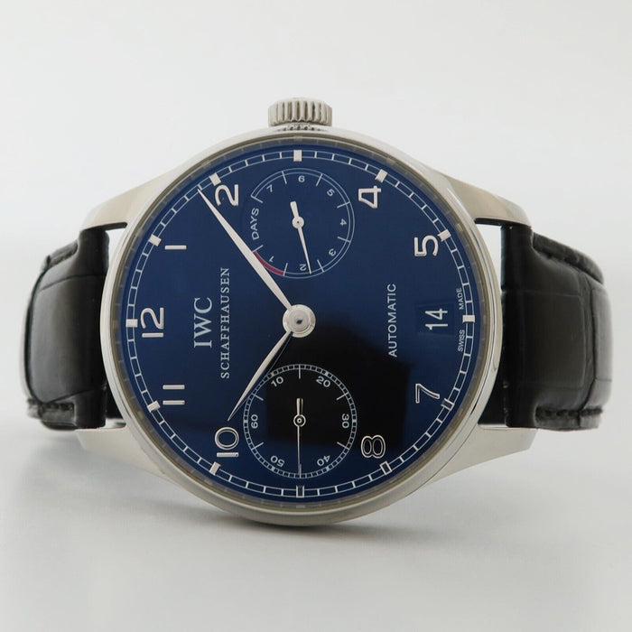 IWC Portuguese 7 Days Automatic Black Dial 42MM Stainless Steel Leather IW500109