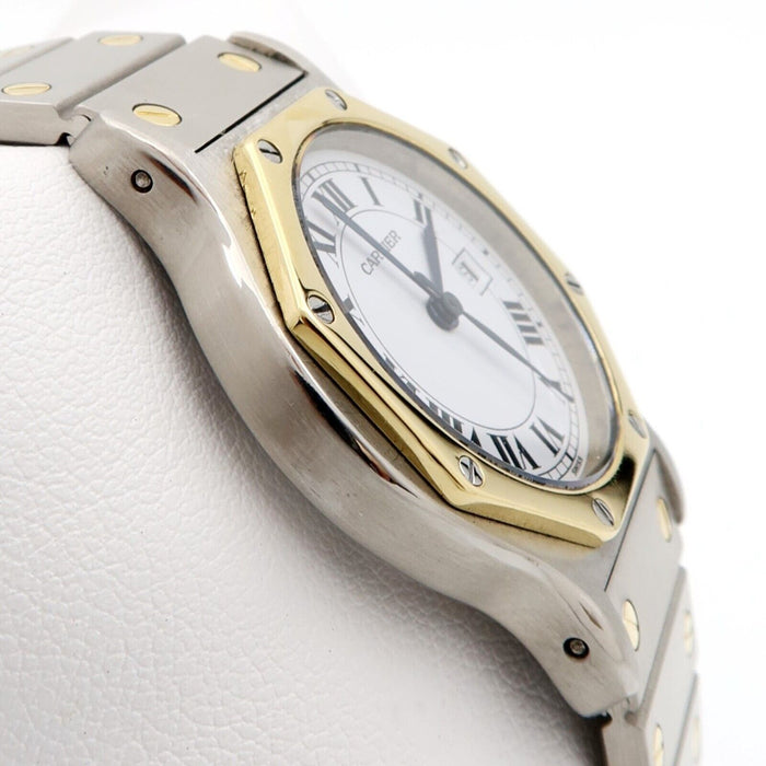 Cartier Santos Octagon 18K Yellow Gold & Steel White Dial Automatic 2966