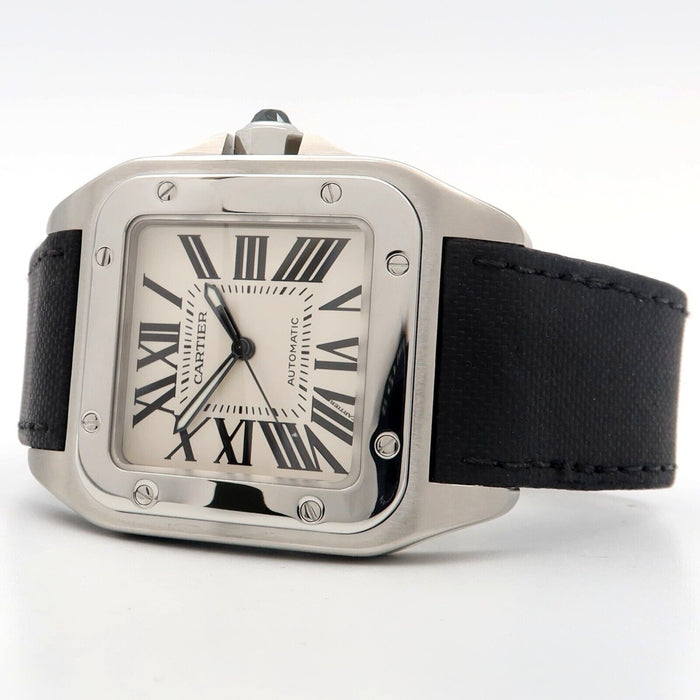 Cartier Santos 100 Large Stainless Steel Silver Dial Automatic 38MM W20073X8