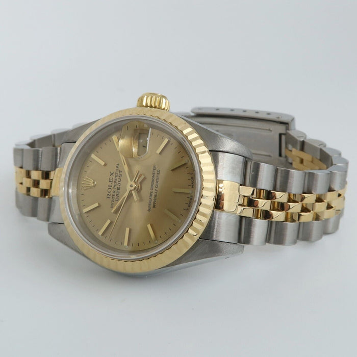 Rolex Lady-Datejust 26MM Gold Dial 18K Gold & Steel Jubilee Automatic 69173