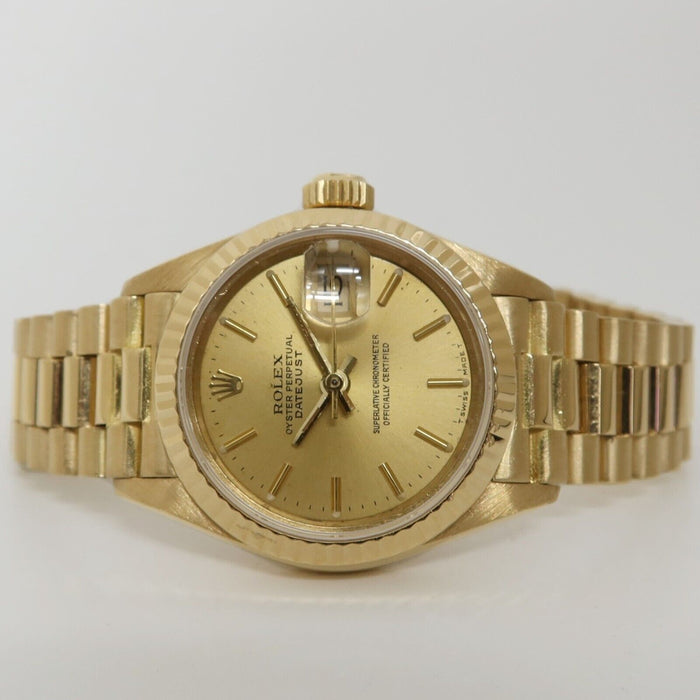 Rolex Lady-Datejust 26MM President Solid 18kt Yellow Gold Automatic 69178