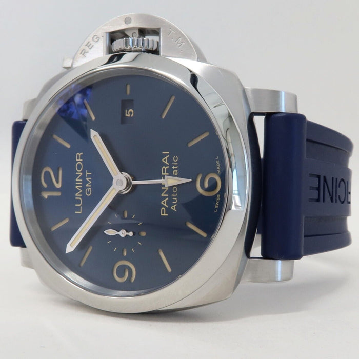 Panerai Luminor 1950 GMT Sunburst Blue Dial Stainless Steel Automatic PAM01033