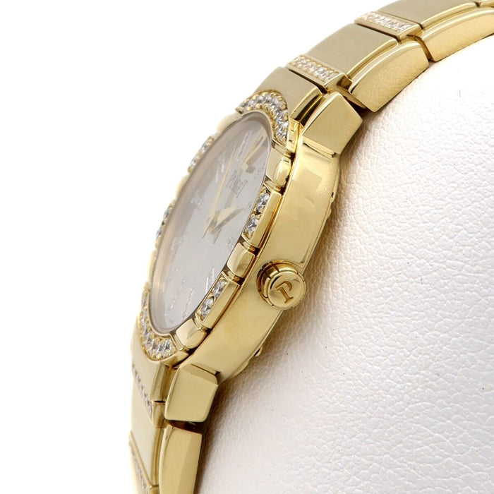 Piaget Polo Ladies 18kt Yellow Gold Diamond Silver Dial 28MM Quartz P10141