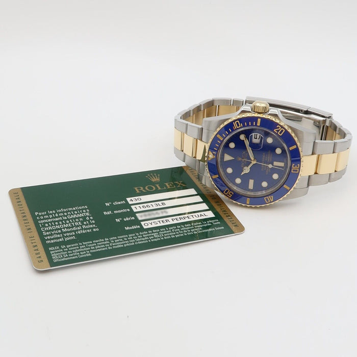 Rolex Submariner Date Blue Smurf Dial 18kt Yellow Gold & Steel 40MM 116613LB