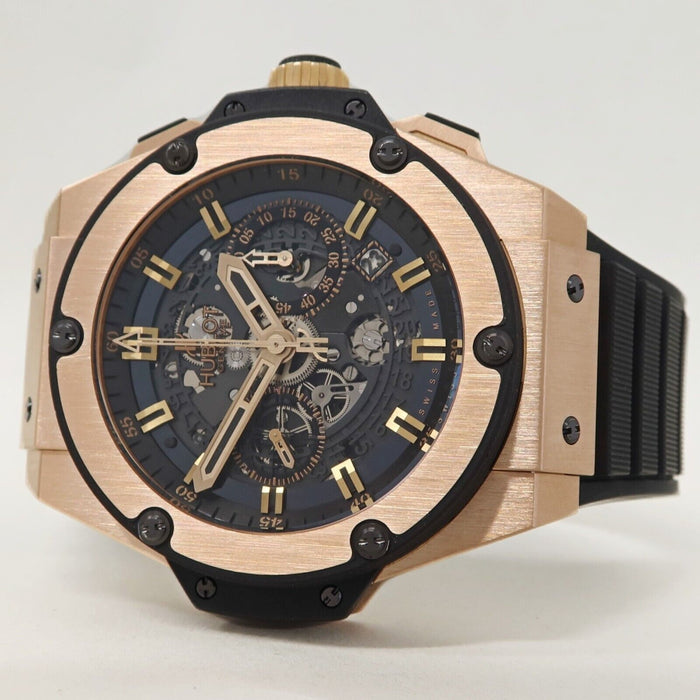 Hublot King Power Unico Black Skeleton Dial Chronograph Rose Gold 701.OX.0180.RX