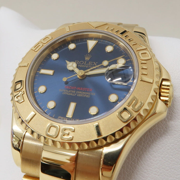 Rolex Yacht-Master Blue Dial 18k Solid Yellow Gold 35MM Automatic 68628