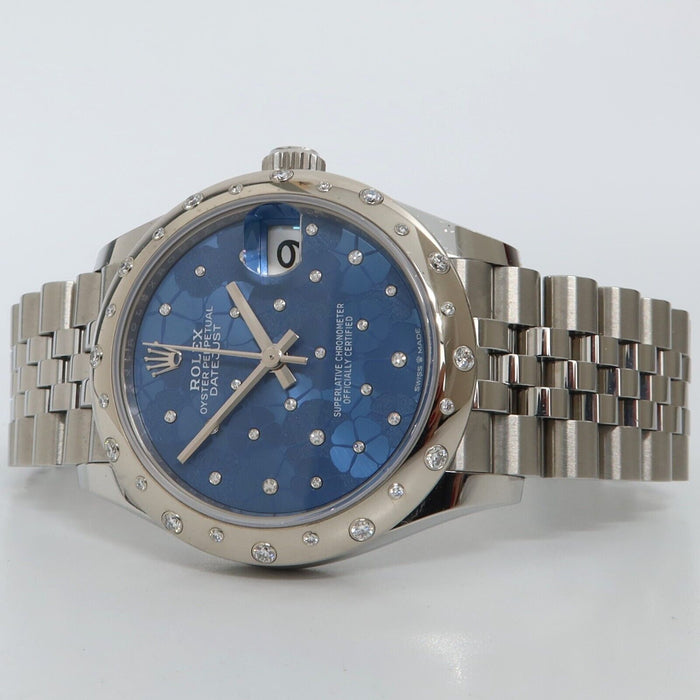 Rolex Datejust 31 Blue Diamond Dial & Diamond Bezel Steel Jubilee 278344RBR