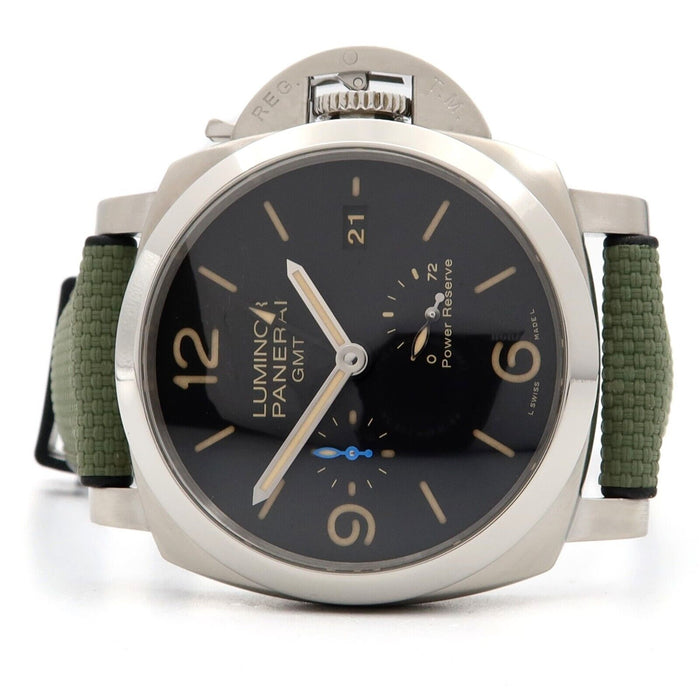 Panerai Luminor 1950 3 Days GMT Power Reserve Steel Black Dial 44MM PAM01321