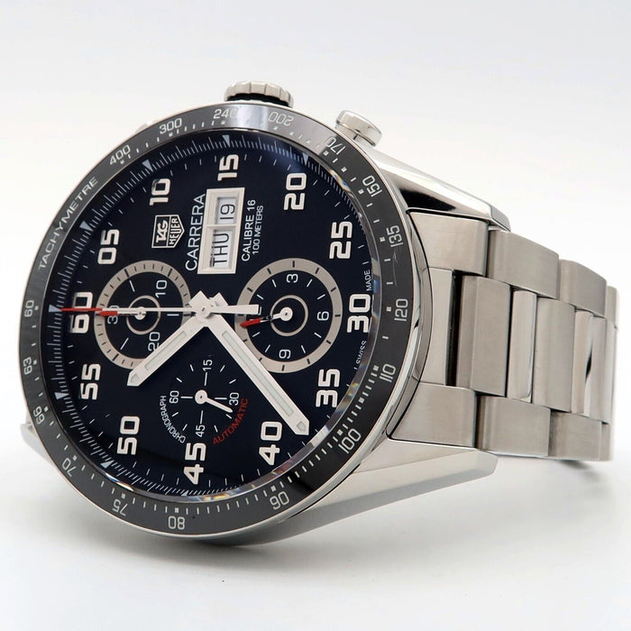 TAG Heuer Carrera Calibre 16 Chronograph Black Dial 43MM Automatic Steel CV2A1R