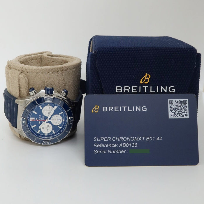 Breitling Super Chronomat B01 44MM Blue Dial Steel/Rubber Automatic AB0136