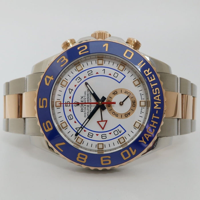 Rolex Yacht-Master II 18kt Rose Gold & Steel Chronograph 44MM White Dial 116681