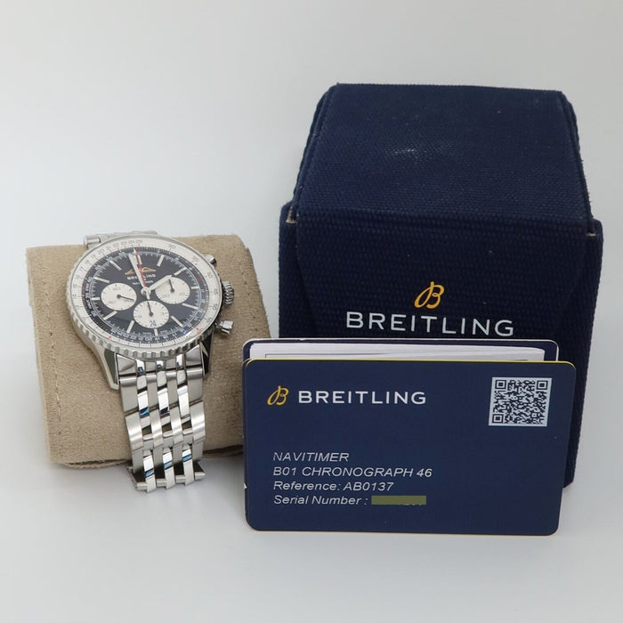 Breitling Navitimer B01 Chrono 46MM Black Dial Stainless Steel Automatic AB0137