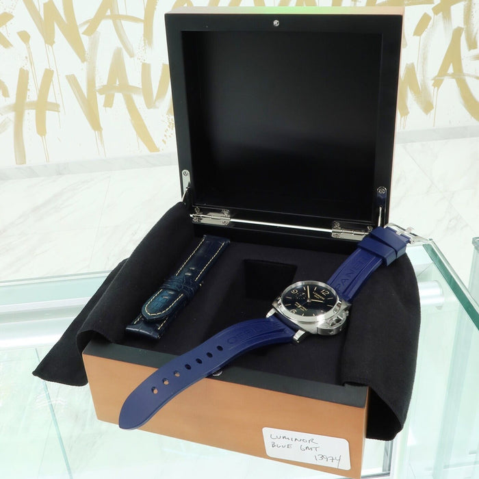 Panerai Luminor 1950 GMT Sunburst Blue Dial Stainless Steel Automatic PAM01033