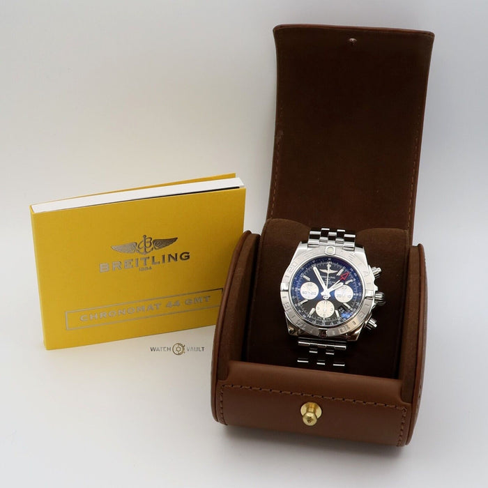 Breitling Chronomat 44 GMT Black Dial Chronograph Steel Automatic AB0420