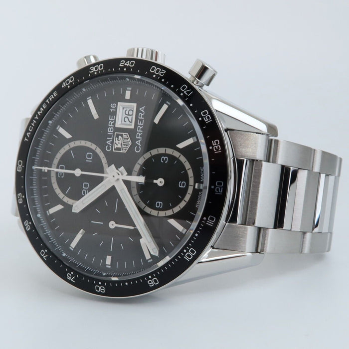 TAG Heuer Carrera Calibre 16 Black Dial 41MM Stainless Steel Automatic CV201AJ