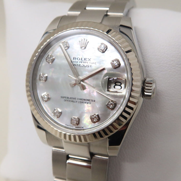 Rolex Datejust 31 Factory Mother of Pearl Diamond Dial Steel Automatic 178274