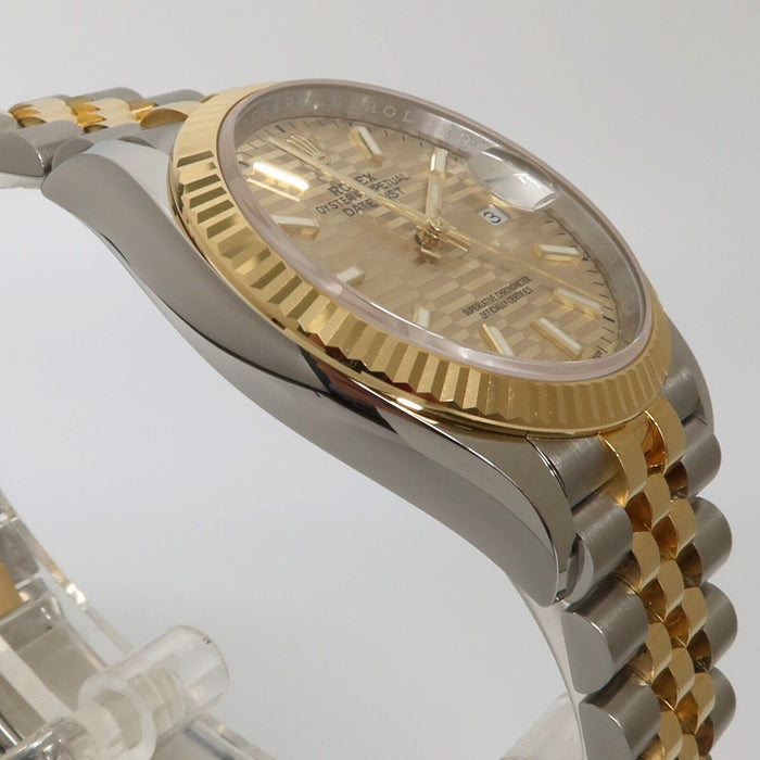 Rolex Datejust 36 Champagne Motif Dial 36MM 18kt Yellow Gold & Steel 126233