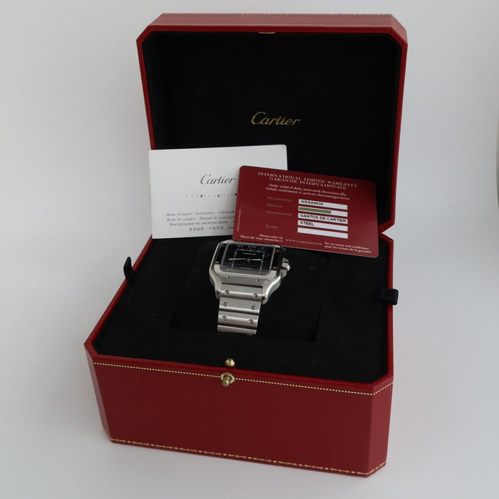 Cartier Santos De Cartier Blue Dial Stainless Steel Large Model WSSA0030