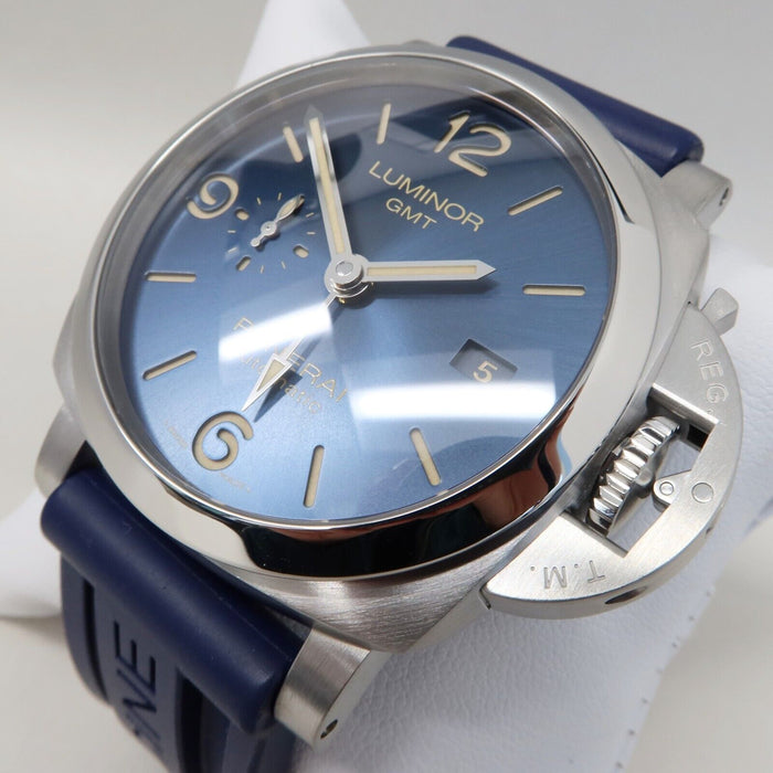 Panerai Luminor 1950 GMT Sunburst Blue Dial Stainless Steel Automatic PAM01033