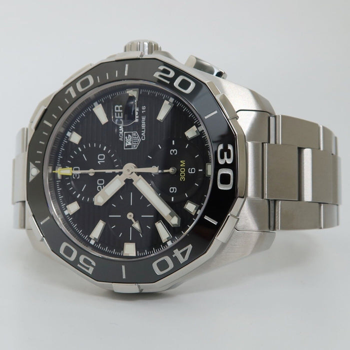 TAG Heuer Aquaracer 300M Calibre 16 Chronograph Black Dial Steel 43MM CAY211A