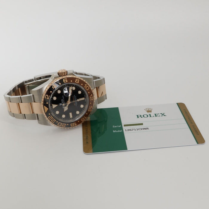 Rolex GMT-Master II Rootbeer 18K Rose Gold & Steel Black Dial 40MM 126711CHNR